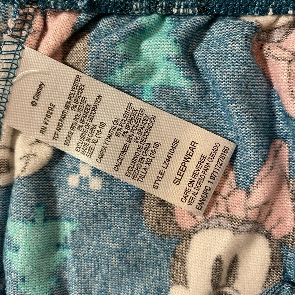 Disney Pajama Bottoms - Blue with Pink and White Minnie XL (16-18) (OQ)